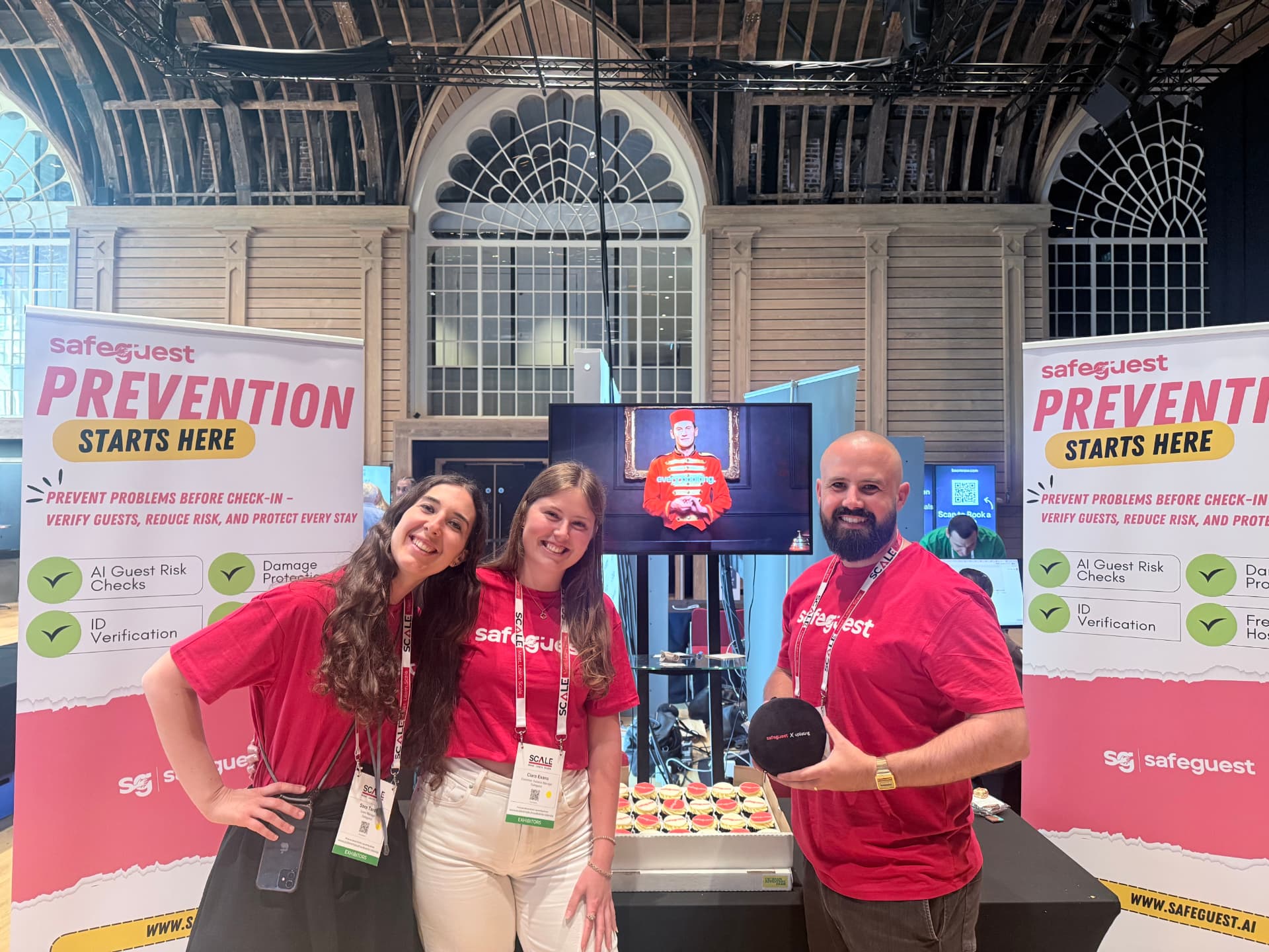 The Safeguest team on their stand at the Scale Rentals Show in Brighton.