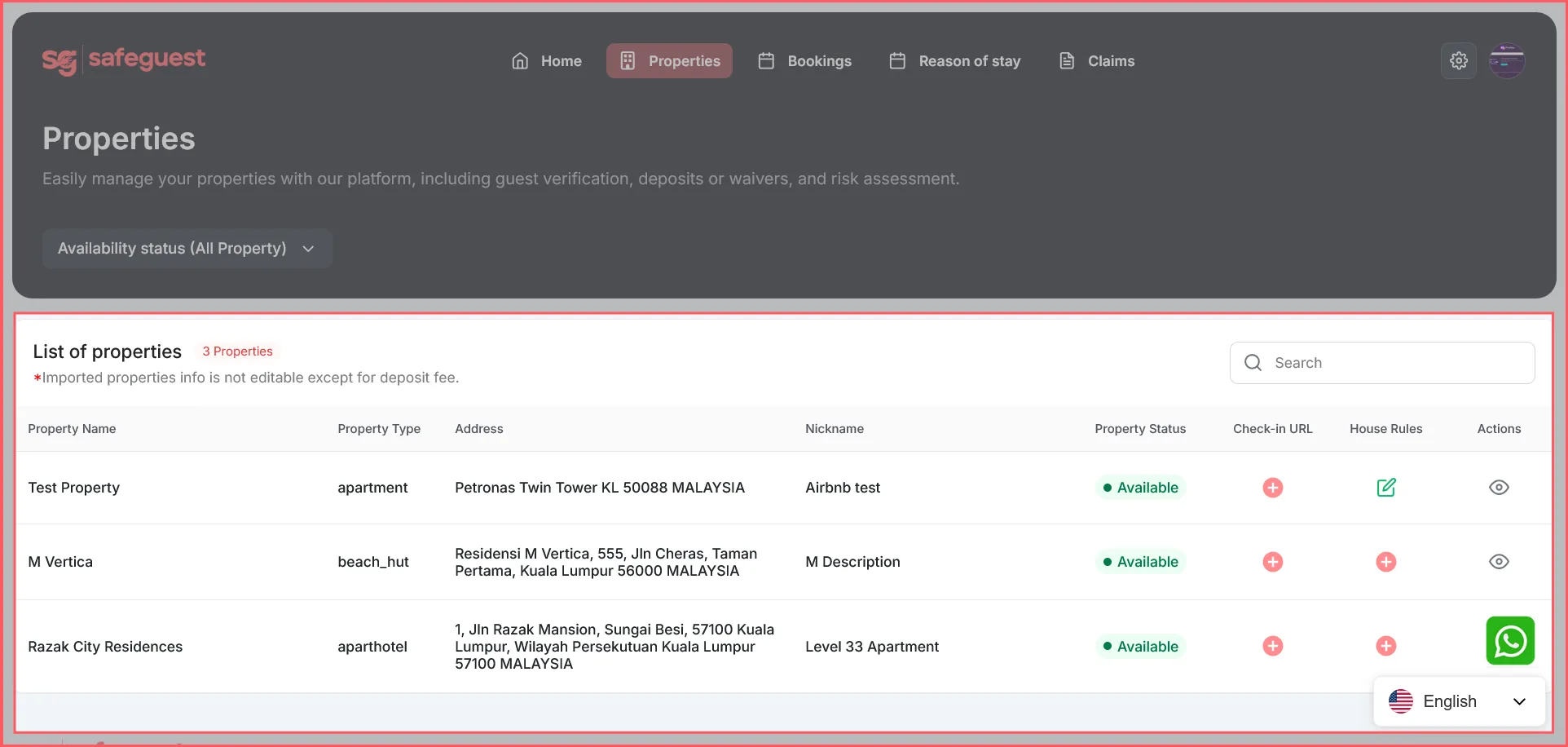 Hostaway properties synchronised in SafeGuest