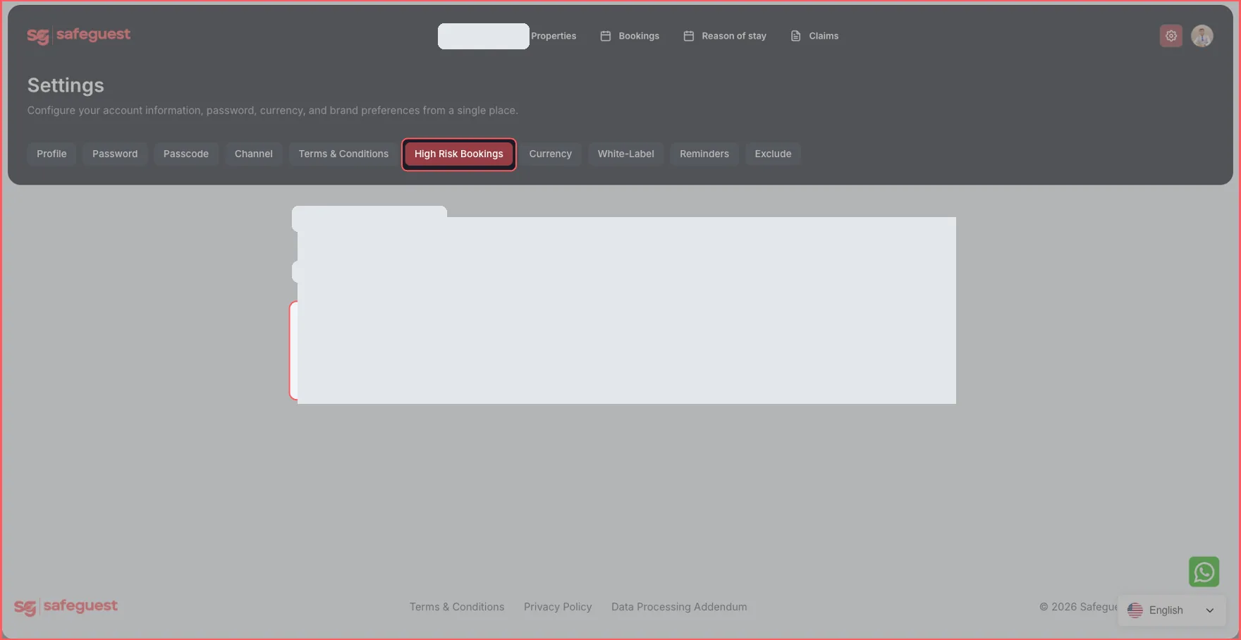Configuring high-risk booking alerts with email details redacted